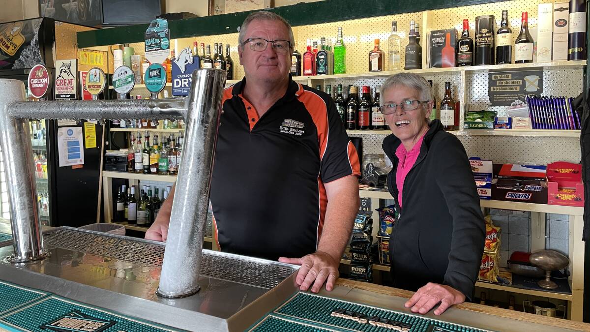 Ian and Julie Paterson are passing the baton after nearly 30 years behind the bar at Hotel Binalong, near Yass. Picture: Brittney Levinson