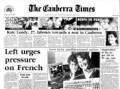 The front page of The Canberra Times on this day in 1995.