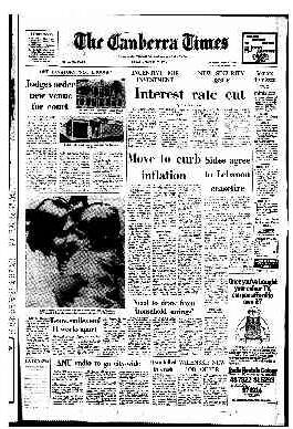 The front page of The Canberra Times on January 23, 1976.