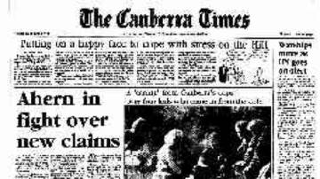The front page of The Canberra Times on this day in 1989.