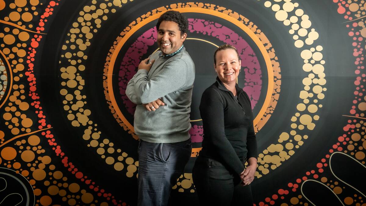 Social workers Jerry Wilkes and Chaylee Brikcius are now working as mental health and wellbeing officers for ACT Health. Picture: Karleen Minney