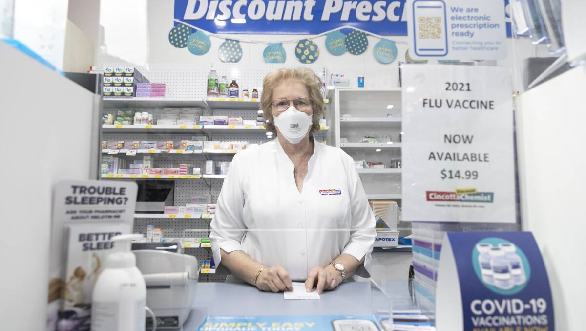 Owner and pharmacist of Cincotta Discount Chemist Dickson Rhonda Warn is waiting for more supply of rapid tests. Picture: Keegan Carroll
