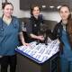 Vet nurses Jade Bryant (left) and Kat Hrstic (right) with Dr Sarah Dobry with patient Zoe. Picture: Keegan Carroll