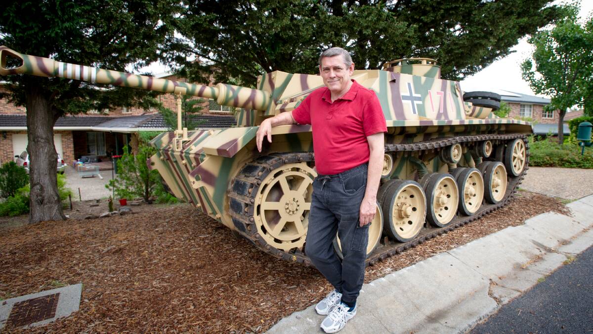 David Grimshaw has been collecting WWII military items for over 40 years, his latest addition to the collection is a military tank. Picture: Elesa Kurtz
