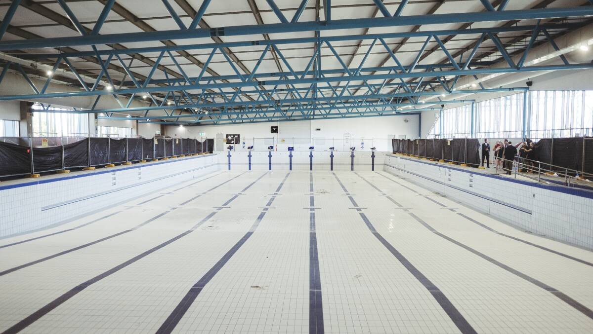 The 50 metre Gungahlin Leisure Centre pool still closed for 'routine maintenance'. Picture: Dion Georgopoulos 