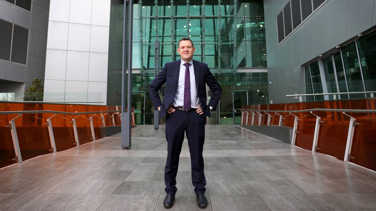 Head of the Cyber and Infrastructure Security Centre, Hamish Hansford, outside of the building. Picture: James Croucher