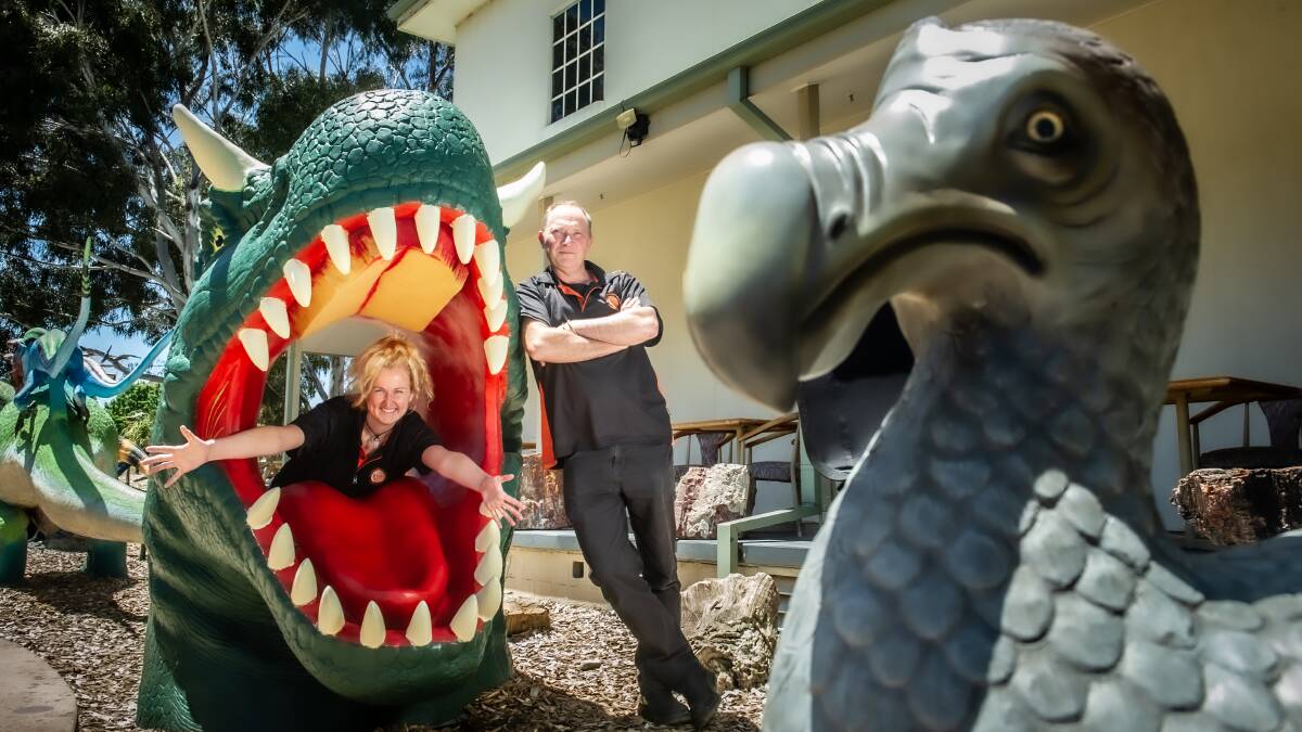 General manager of the National Dinosaur Museum David Barker and tour guide Jak Alchin. Picture: Karleen Minney