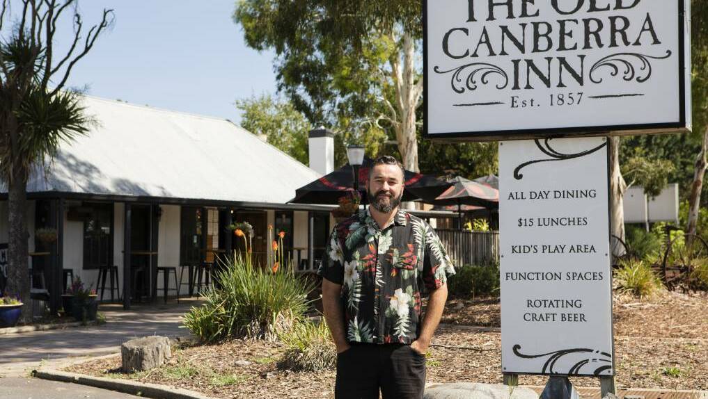 Ben Johnston of the Meem Collective outside the Old Canberra Inn in Lyneham. Picture by Jamila Toderas