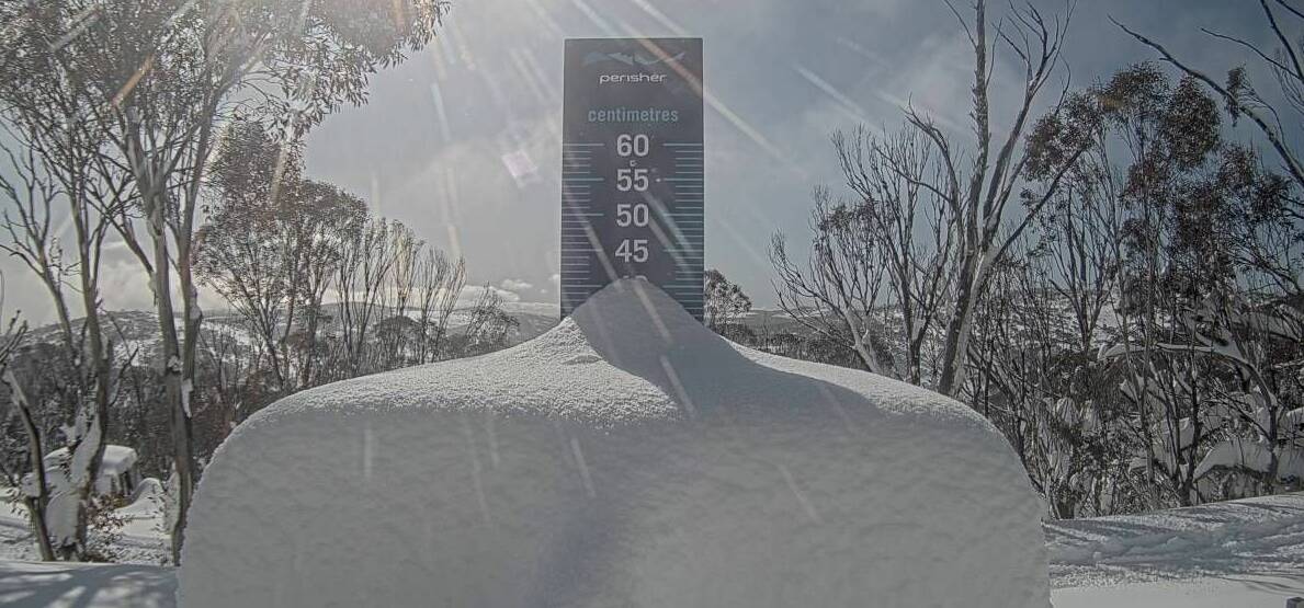 Perisher stake records 30cm of snowfall overnight. Picture Perisher