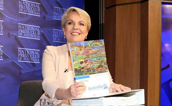 Tanya Plibersek, Minister for the Environment and Water, addresses the National Press Club of Australia for her State of the environment address. Picture by James Croucher