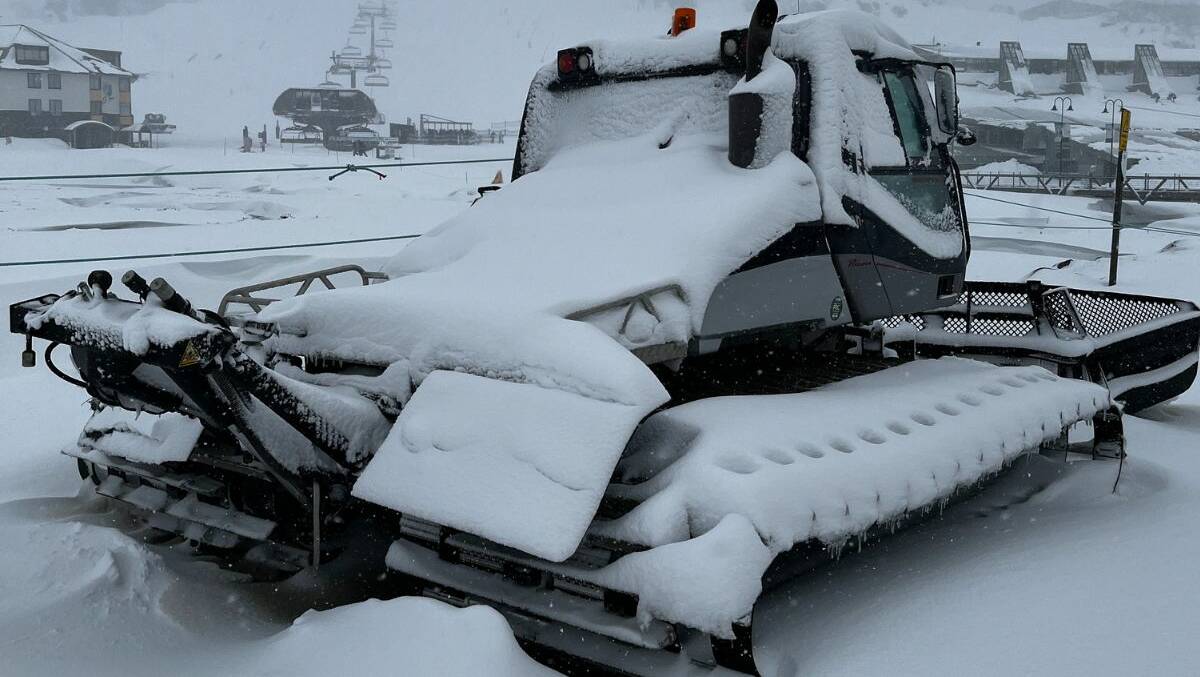 Snowplow at Perisher after snowstorm. Picture Perisher