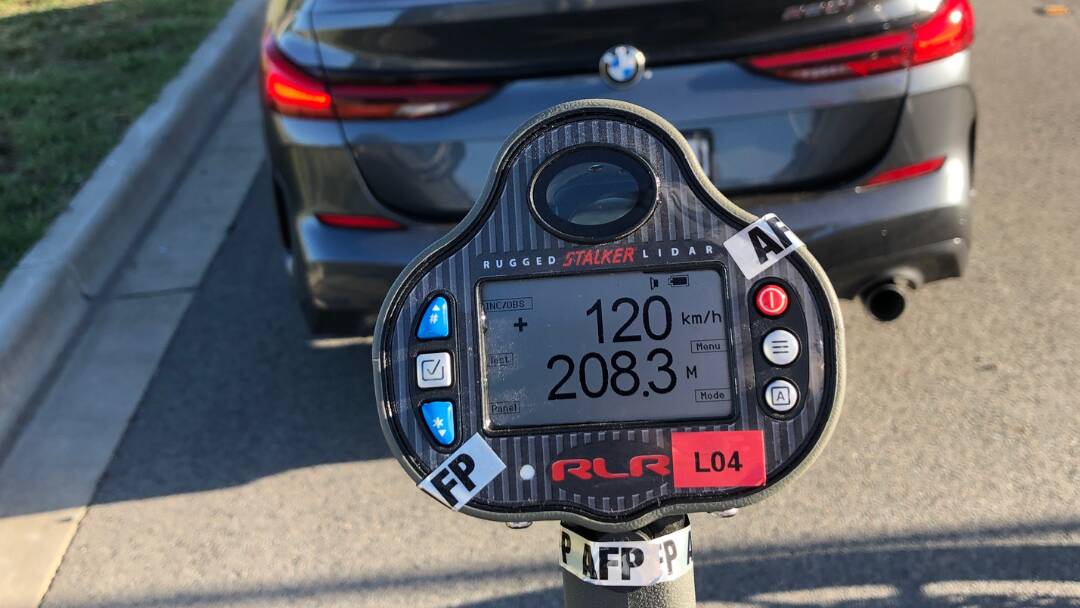 The car of the 37-year-old Denman Prospect man who was caught speeding at 120km/h in a 60 zone near a childcare centre. Picture: ACT Policing.