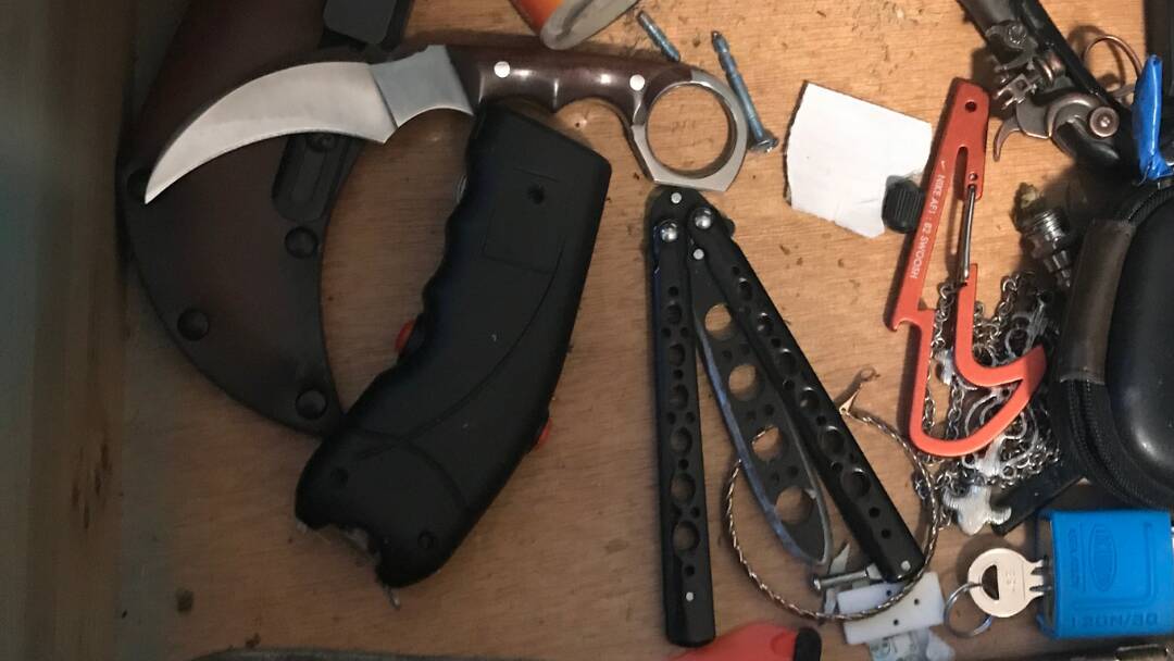 Items seized from Loiterton's home in Kaleen. Picture by ACT Policing
