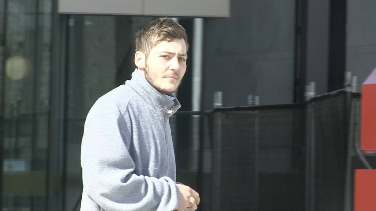 Jackson Allred, who allegedly drove at two police officers during a chase on Sunday, leaving the ACT Magistrates Court in 2019.
