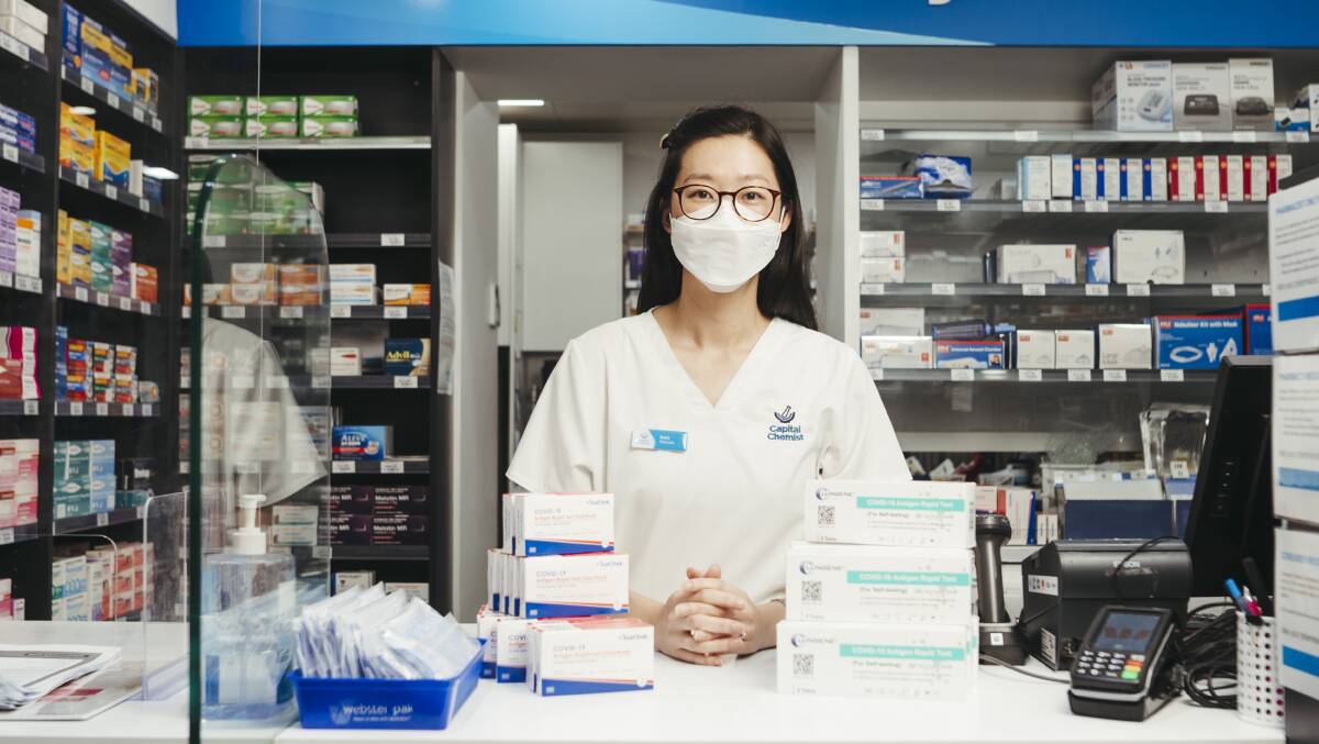 Pharmacy manager Grace Lee says the increase in supply means those seeking a rapid antigen test will be able to find one. Picture: Dion Georgopoulos