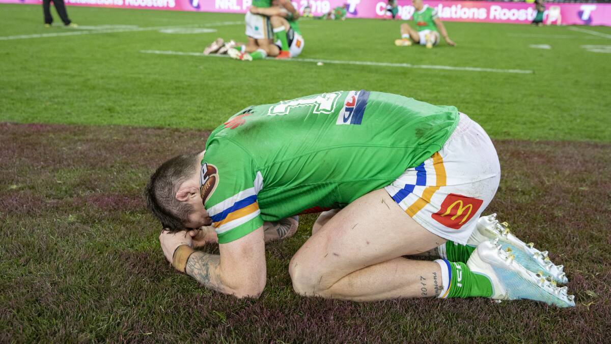 John Bateman reacts after losing the 2019 NRL grand final. Picture by Sitthixay Ditthavong