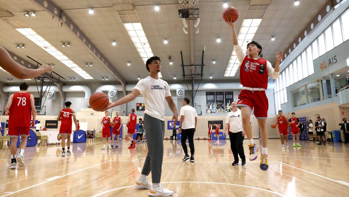 Josh Green at the NBA Basketball Without Borders camp at the AIS. Picture: James Croucher