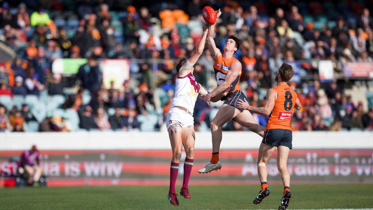 GWS Giants played the Lions at Manuka Oval last month. Picture: Sitthixay Ditthavong