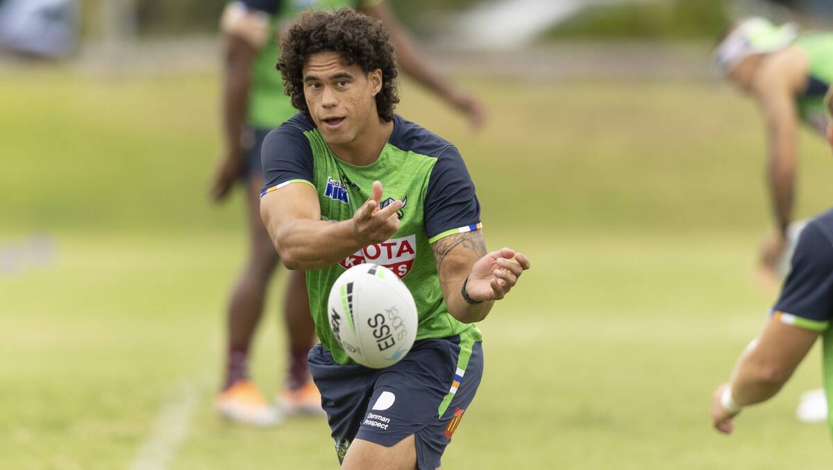 Canberra Raiders recruit Pasami Saulo came from the Knights. Picture by Keegan Carroll
