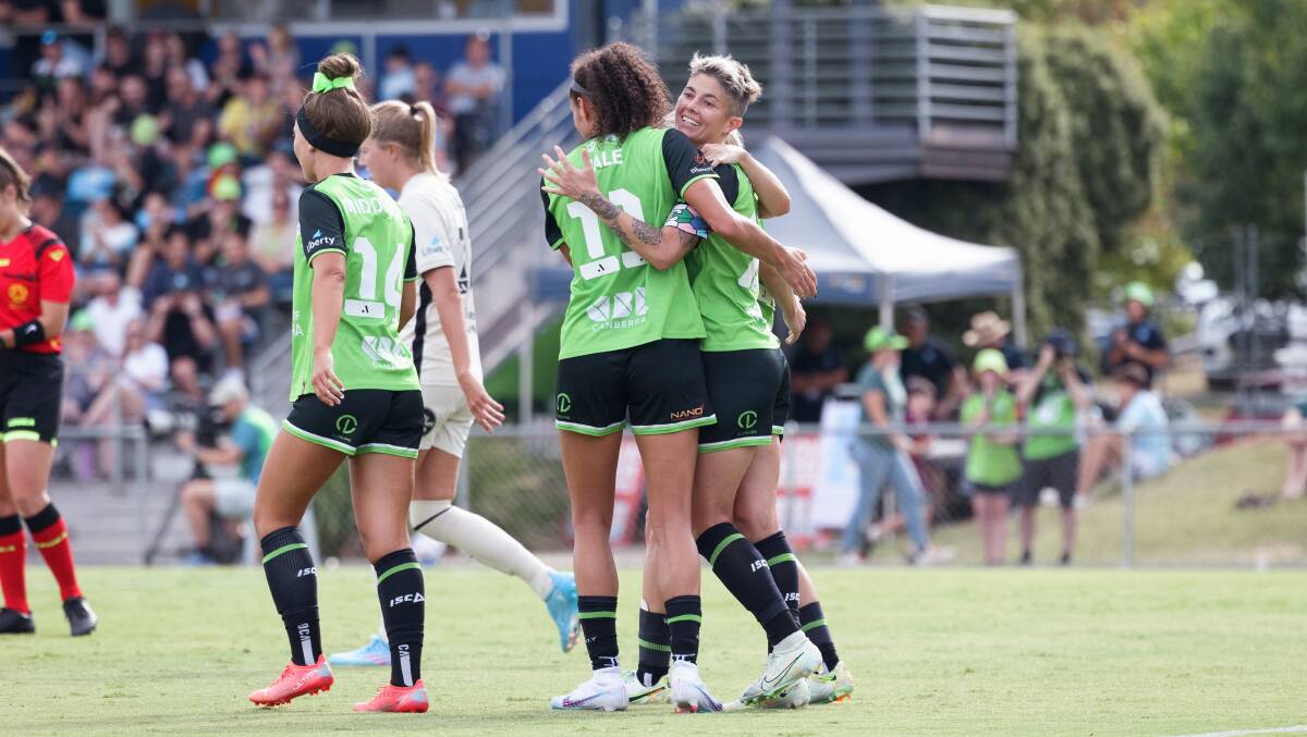 Michelle Heyman was Canberra United's top-scorer. Picture by Sitthixay Ditthavong