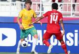Olyroos defender Lucas Mauragis competes for the ball at the AFC U23 Asian Cup. Picture Getty Images