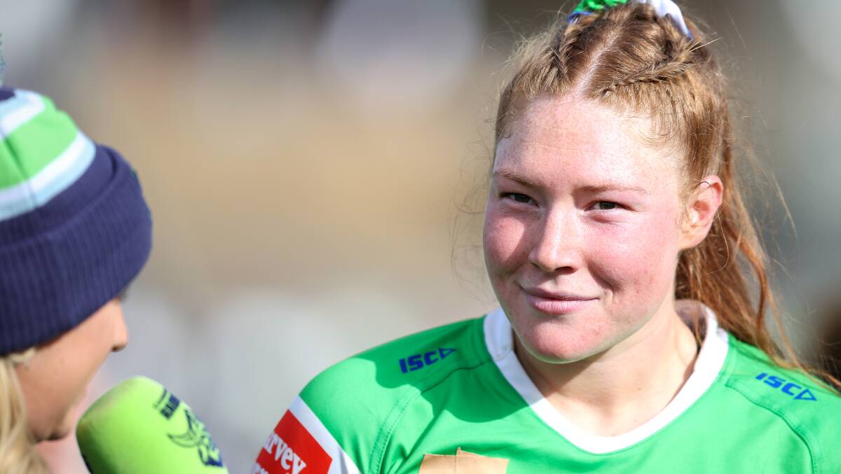 Grace Kemp represented Australia in rugby union before becoming a Raider. Picture by Sitthixay Ditthavong