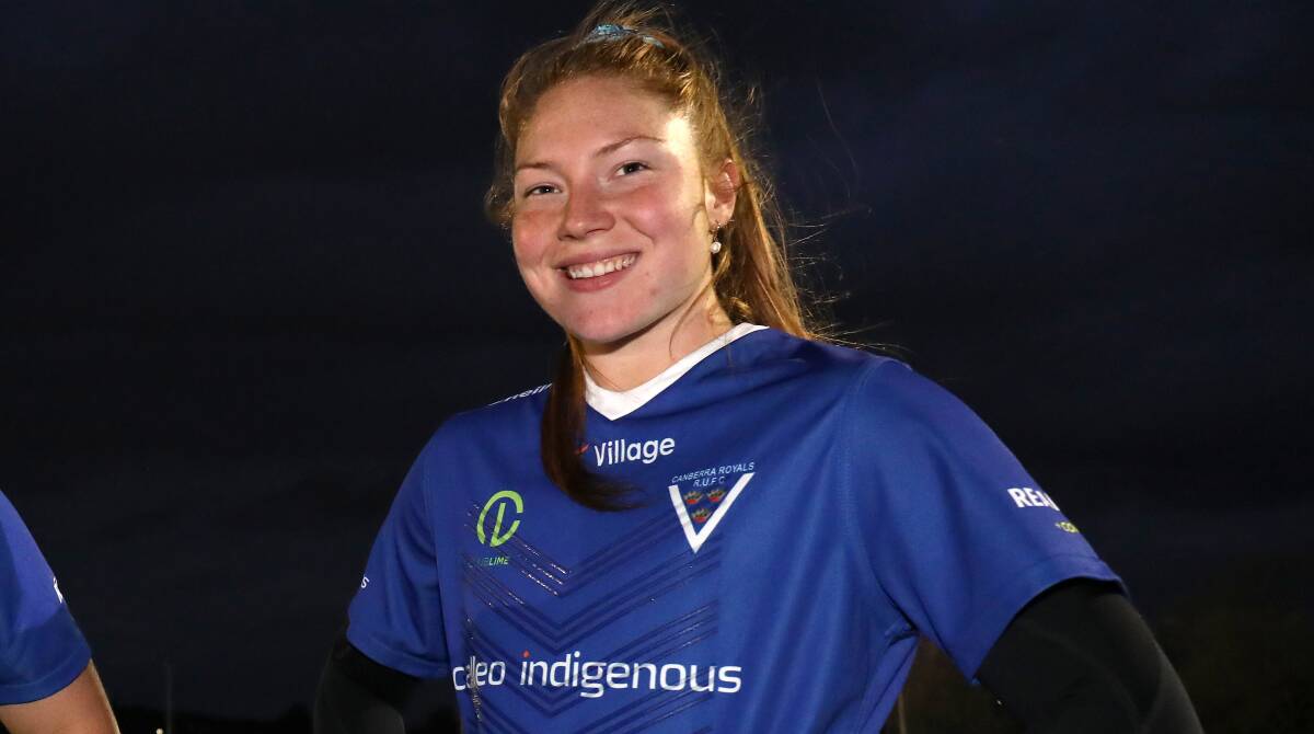 Grace Kemp playing rugby union before the NRLW. Picture by James Croucher