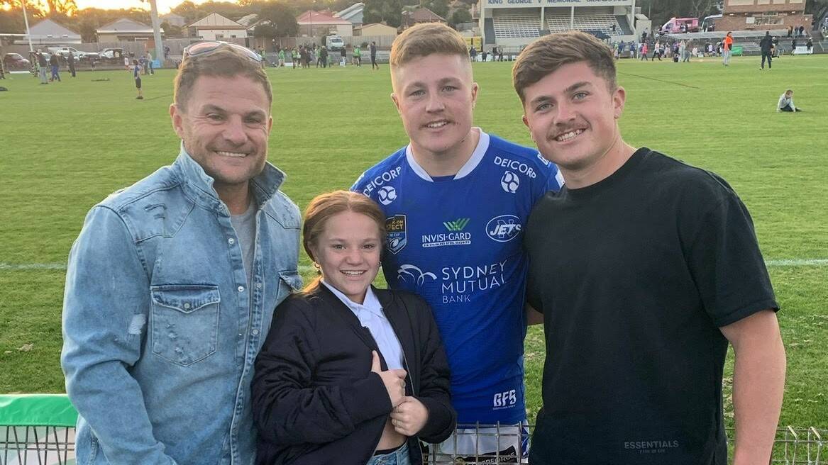 Zac Woolford with family during his time at the Newtown Jets. Picture Supplied