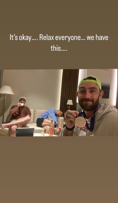 Travis Head, Adam Zampa and Glenn Maxwell have enjoyed their World Cup victory. Picture Instagram