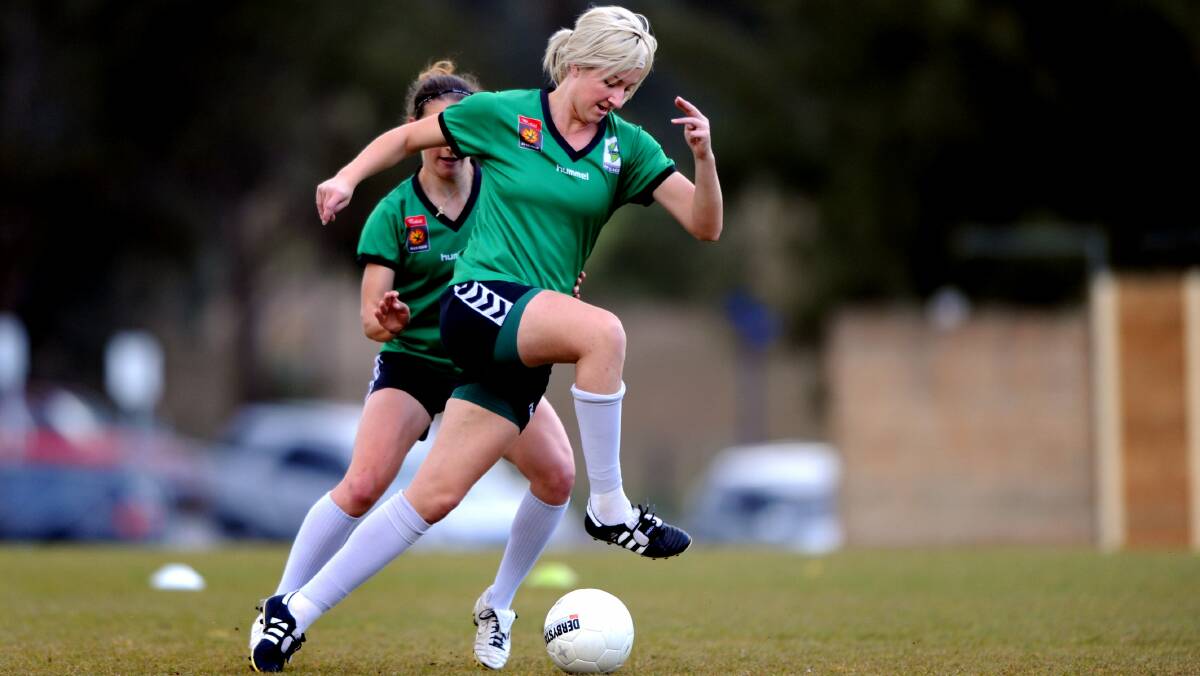 Grace Gill in action for Canberra United in 2009. Picture by Melissa Adams