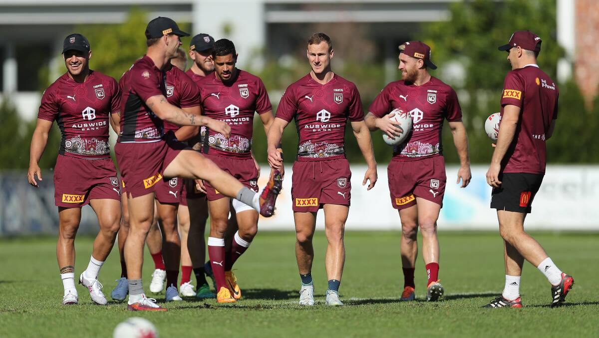Queensland Maroons train ahead of Game Two in Perth. Picture: Getty Images.