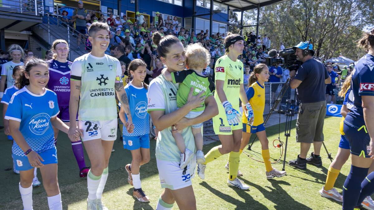 Ellie Brush walks out with her family. Picture by Keegan Carroll