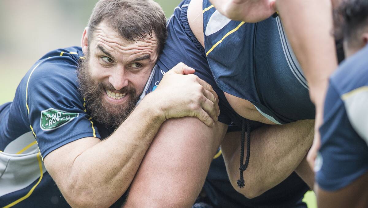 Scott Fardy at Brumbies training in 2015. Picture by Matt Bedford.
