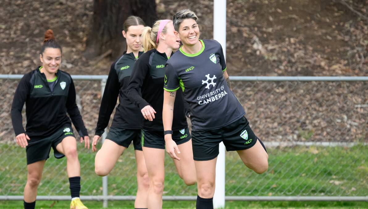 Canberra United striker Michelle Heyman. Picture by Sitthixay Ditthavong