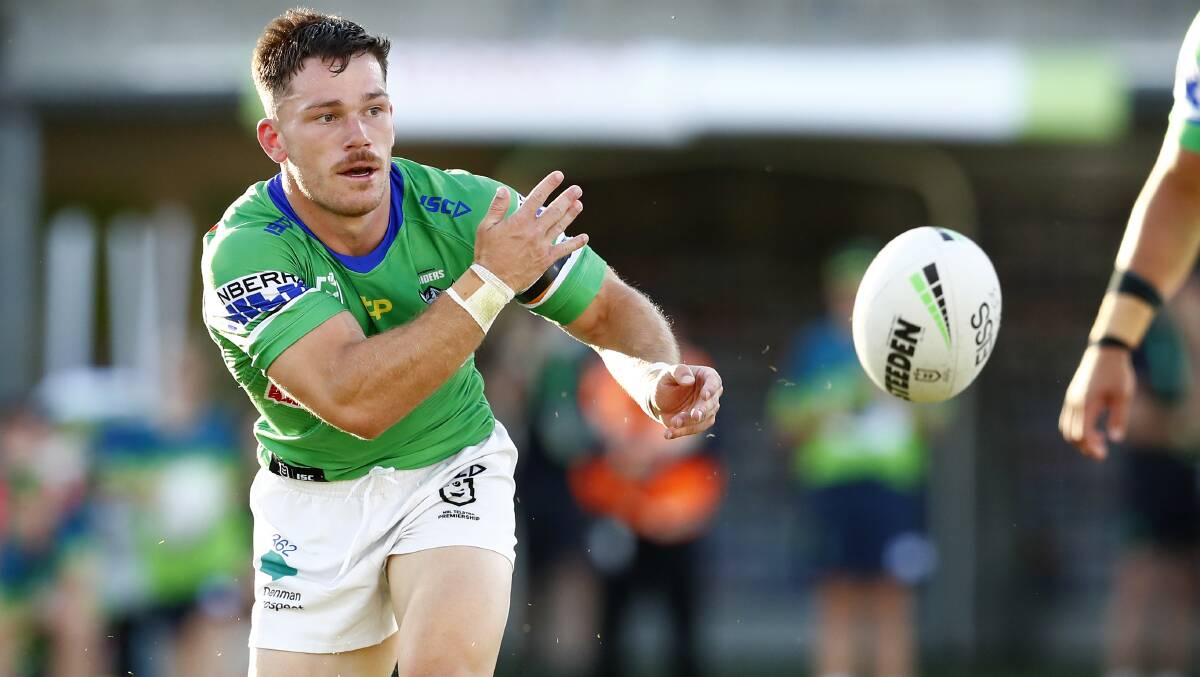 Canberra Raiders' Tom Starling will wear the No.9 jersey in Josh Hodgson's absence. Picture: Keegan Carroll
