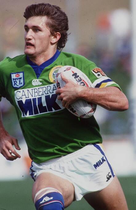 Former Raider Brett Mullins in action. Picture: Canberra Times