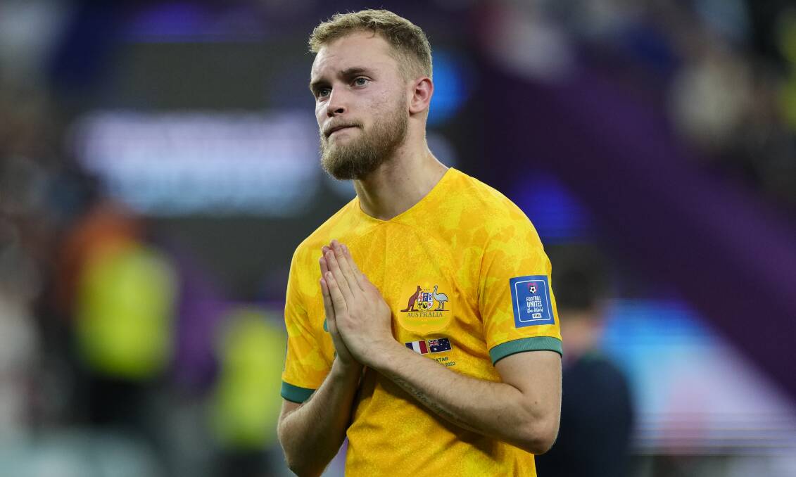 Socceroos defender Nathaniel Atkinson after their loss to France. Picture Getty Images