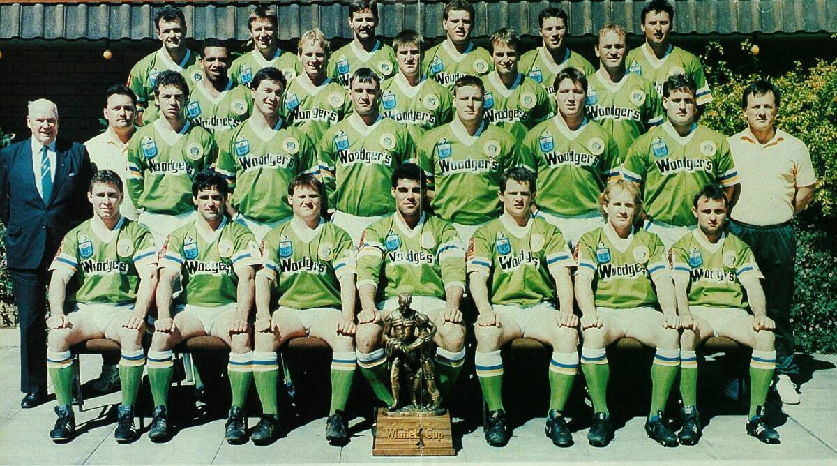 The 1989 premiership-winning Canberra Raiders. Picture ACM
