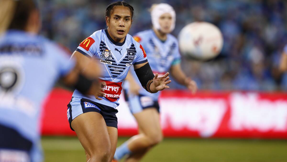 Simaima Taufa playing for New South Wales in State of Origin. Picture by Keegan Carroll