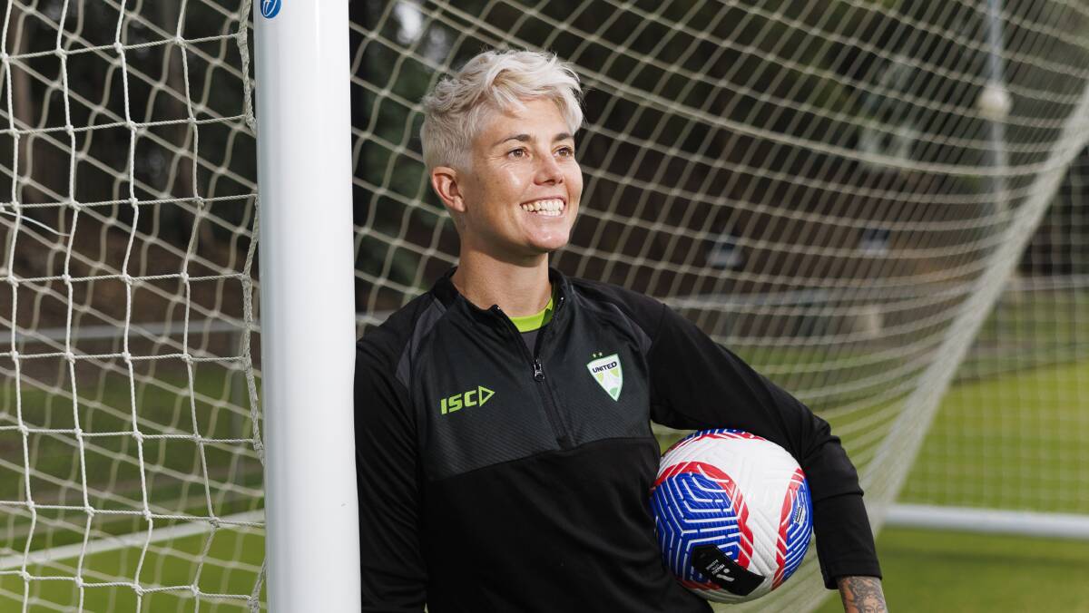 Canberra United captain Michelle Heyman. Picture by Keegan Carroll
