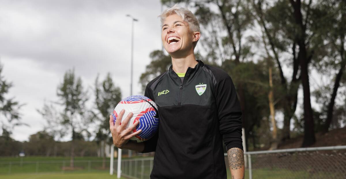 Canberra United capitan Michelle Heyman. Picture by Keegan Carroll
