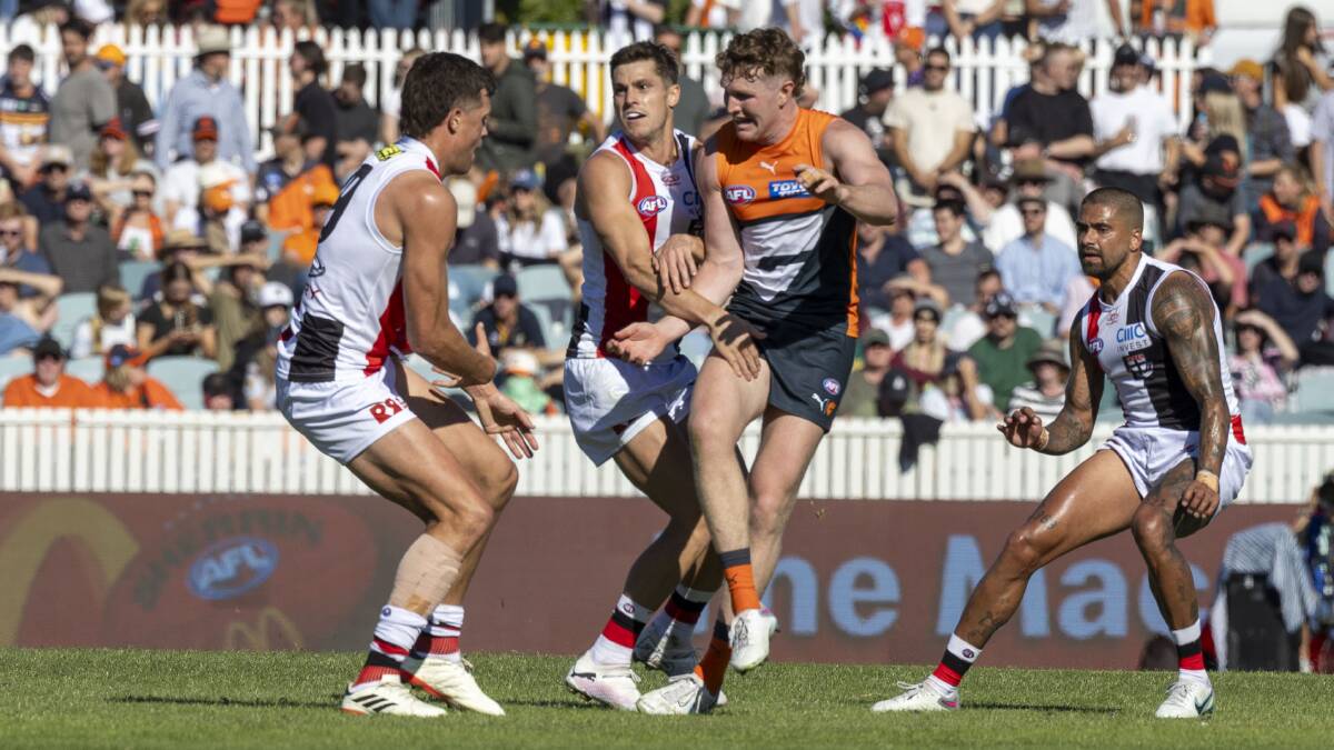 AFL Round 5: GWS Giants v St Kilda at Manuka Oval on Saturday April 13, 2024. Pictures by Gary Ramage