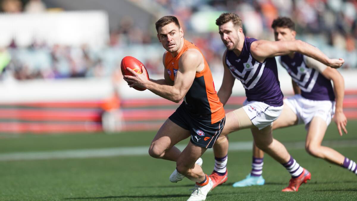 Stephen Coniglio in action against Fremantle. Picture: Sitthixay Ditthavong