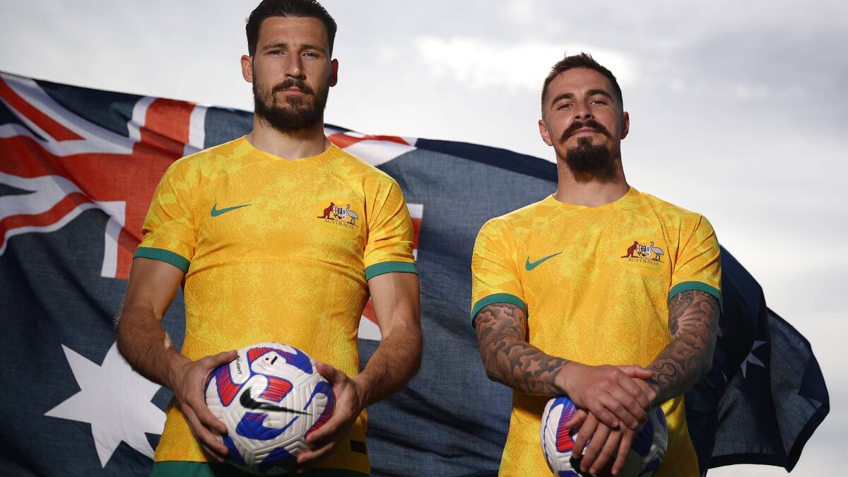 Mathew Leckie and Jamie Maclaren of the Socceroos. Picture Getty Images