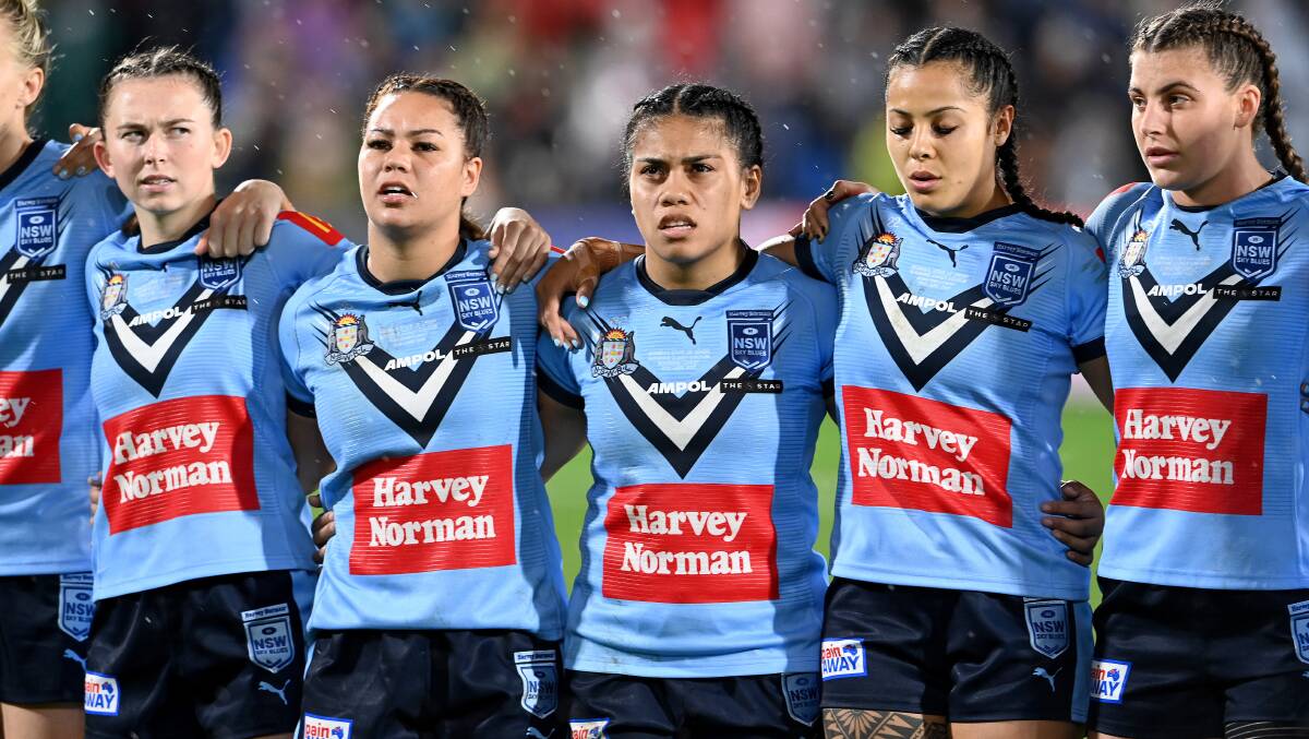The Sky Blues players during the 2021 State of Origin match. Picture: Getty Images