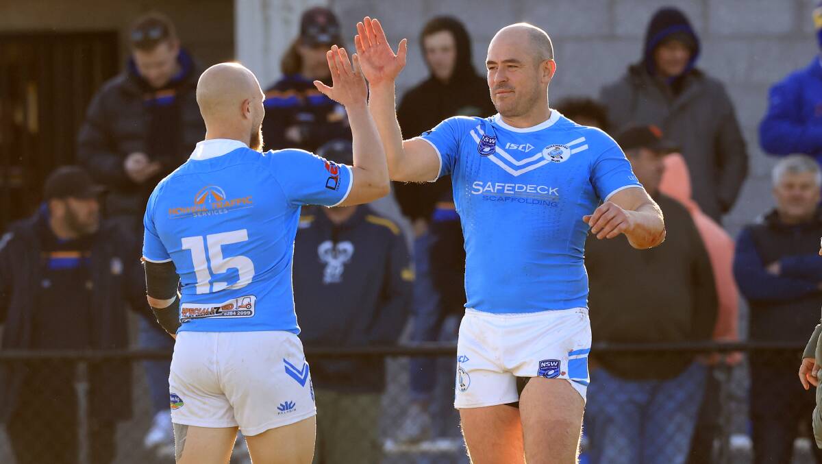Queanbeyan Blues' Terry Campese celebrates making the grand final. Picture by Keegan Carroll