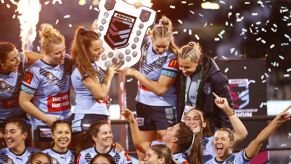 The NSW Sky Blues won the 2022 Women's State of Origin in Canberra. Picture Getty Images