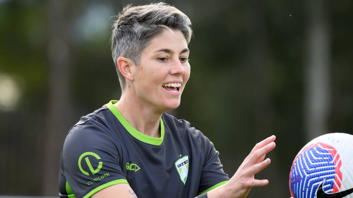 Canberra United skipper Michelle Heyman. Picture by Sitthixay Ditthavong