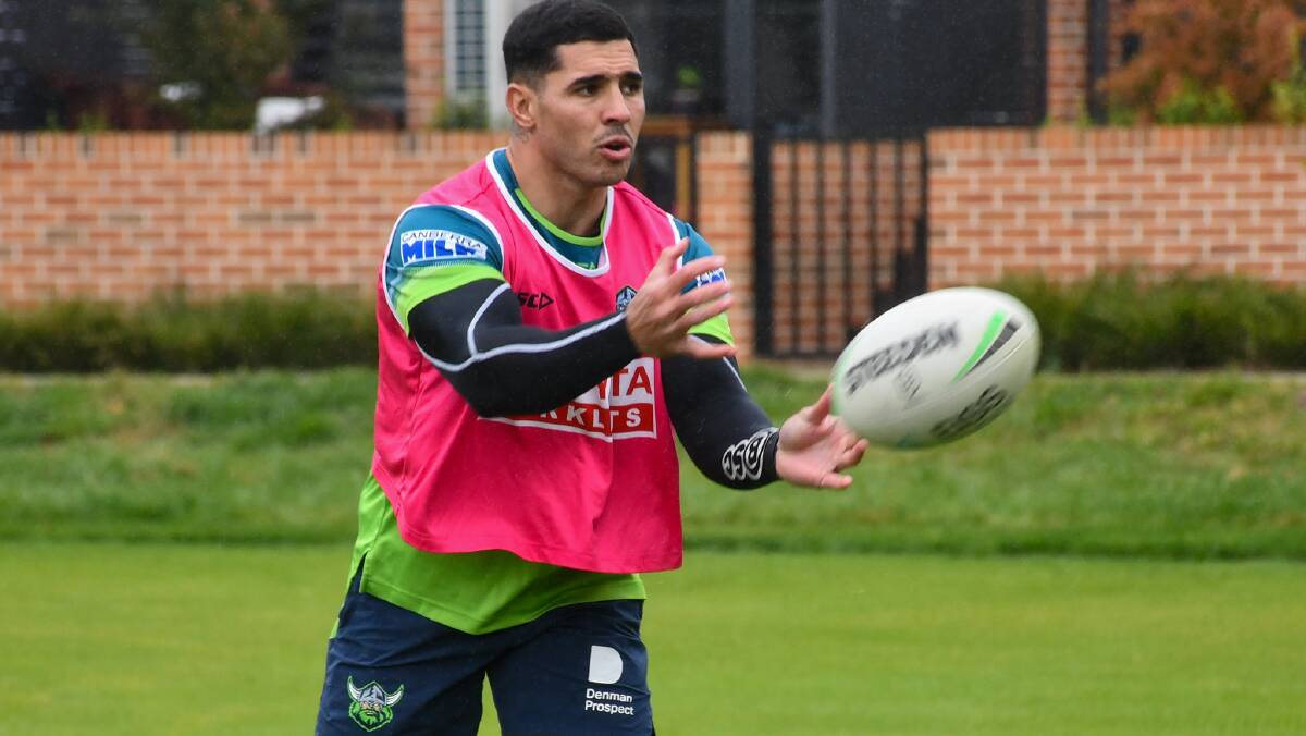 Halfback Jamal Fogarty is back at Canberra training. Picture: Raiders Media
