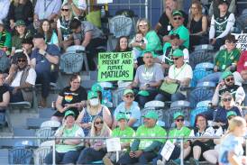 Canberra United fans at the team's final home game at McKellar Park. Picture by Sitthixay Ditthavong